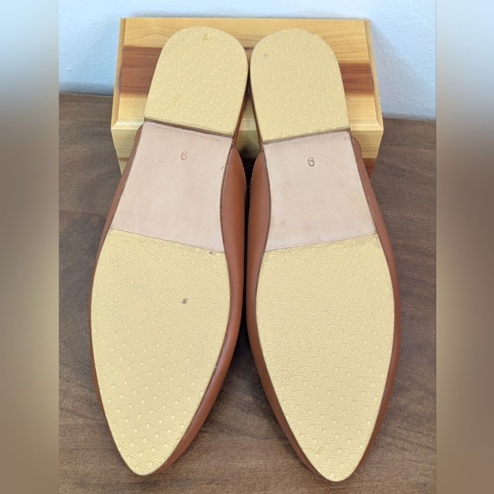 Liberte Leather Preppy Academia Quiet Luxury Capsule French Chic Mules Flats 9 - Picture 7 of 10